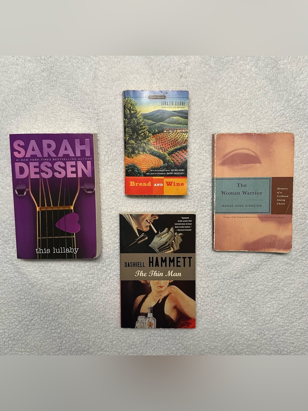 Classic Literature Book Lot, The Thin Man, The Woman Warrior, Bread & Wine +More